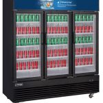 Dukers DSM-69R 78"W Three Swinging Glass Door Merchandiser Refrigerator - 69.43 Cu. Ft