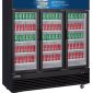 Dukers DSM-69R 78"W Three Swinging Glass Door Merchandiser Refrigerator - 69.43 Cu. Ft